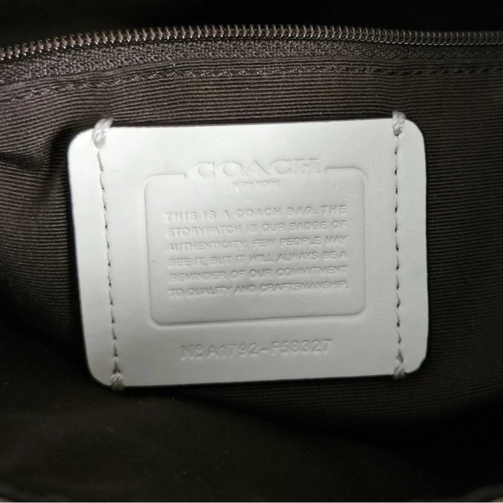 Coach Beige Signature Jacquard purse Hobo shoulder Bag
